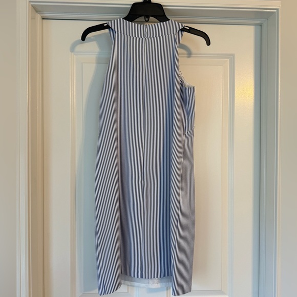 Blue White Stripe and Lace AppliquΓ© Dress Sleeveless NWOT - Picture 2 of 3